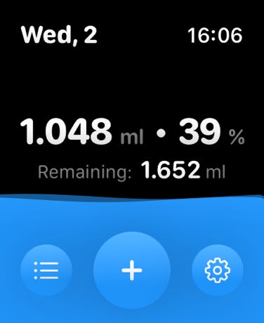 DryTe - watchOS App. Stand-alone App for Water Intake Log.